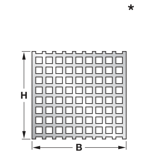 Aluminiowa blacha perforowana, wzór 433, ocynkowana, wymiar H×B mm