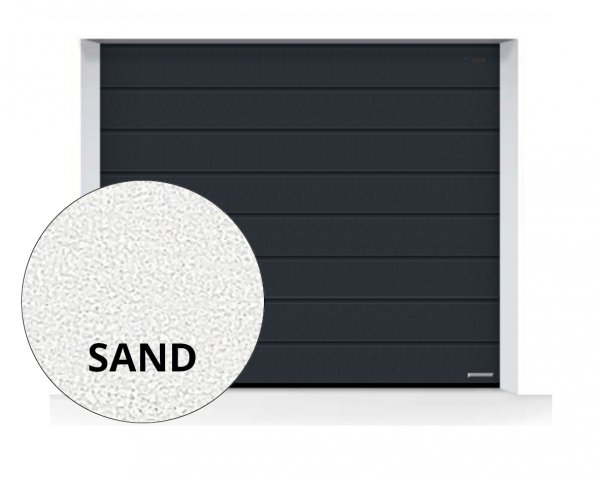 Brama LPU 42 2315 x 2080 mm, Przetłoczenia M, Sandgrain, kolor RAL 7016 antracytowy + prowadzenie Z