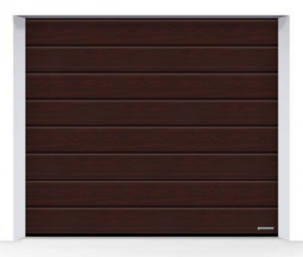 Brama LPU 42 5000 x 2250 mm, Przetłoczenia M, Decograin, Rosewood + prowadzenie N