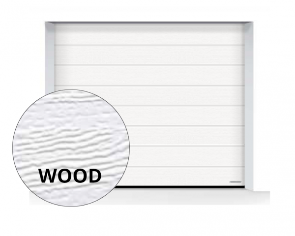 Brama LPU 42 3000 x 2000 mm, Przetłoczenia M, Woodgrain, kolor RAL 9016 biały + prowadzenie Z