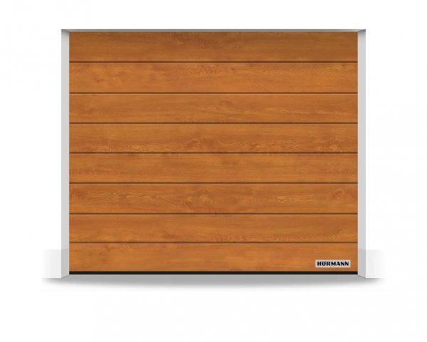 Brama RenoMatic 2440 x 2080 mm, Przetłoczenia M, Decocolor, Golden Oak + prowadzenie Z