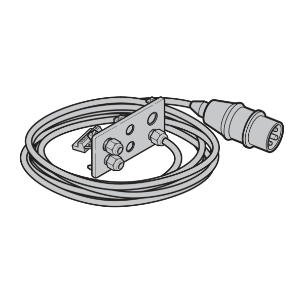 Kabel sieciowy z kołnierzem do sterowań 4xx R, 400 V, długość 1000 mm