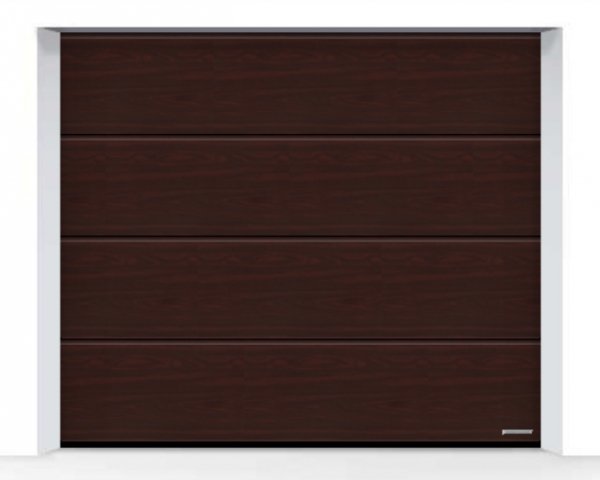 Brama LPU 42 3500 x 2125 mm, Przetłoczenia L, Decograin, Rosewood + prowadzenie Z