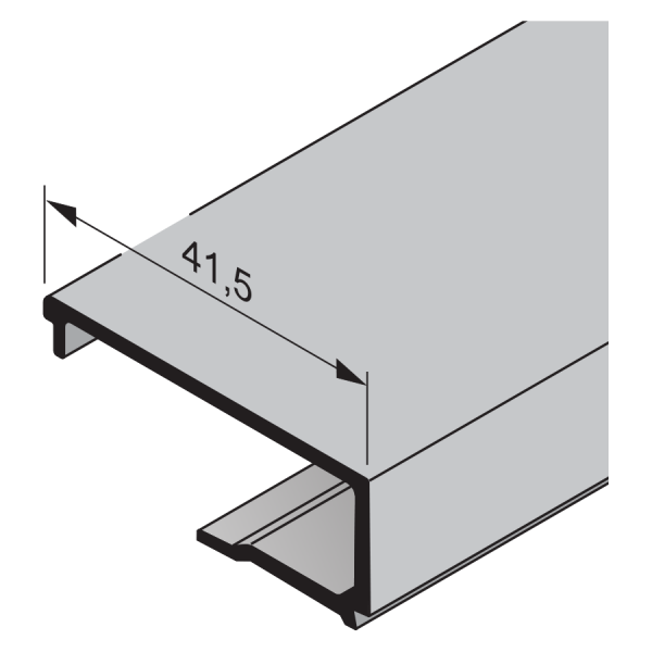 Aluminiowa listwa przyszybowa do drzwi bocznych GA011, z szybą pojedynczą ze szkła naturalnego, grubość wypełnienia 6 mm, eloksalowana E6 / C0, sprzedaż na metry