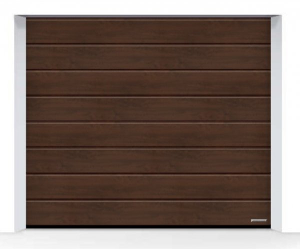 Brama LPU 42 2750 x 2125 mm, Przetłoczenia M, Decograin, Dark Oak + prowadzenie Z