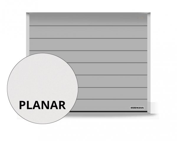 Brama RenoMatic 5000 x 2125 mm, Przetłoczenia M, Planar, kolor CH 9006 Matt deluxe białe aluminium + prowadzenie N