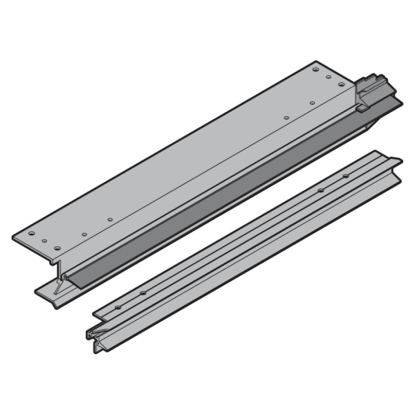 Zestaw: kątownik zakończeniowy z uszczelką wargową, profilem nośnym uszcvzelki, zabezpieczeniem przed przytrzaśnięciem, montaż po stronie zakrętu