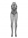 OBSESSIVE G308 BODYSTOCKING CZARNE WZORZYSTE 50005-5