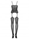 OBSESSIVE G310 BODYSTOCKING CZARNE WZORZYSTE 50005-9