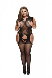 BACI BODYSTOCKING CZARNE WZORZYSTE 50008-36