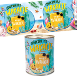 Skarbonka metalowa z napisem NA WAKACJE