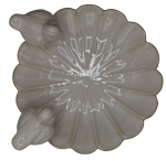 POIDEŁKO CERAMICZNE Z PTAKAMI BIAŁE DUŻE 25,5x25,5x12 cm