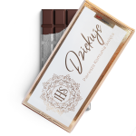 Czekolada mleczna w złotym opakowaniu z napisem Dziękuję