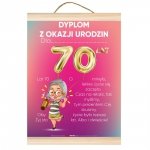 Dyplom z okazji urodzin dla niej 70 lat