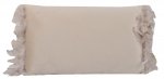 PODUSZKA PROSTOKĄTNA BEŻOWA WELUROWA Z PIÓRAMI 30x50 CM