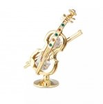 Pozłacana figurka z kryształkami STRASS Swarovski. Wys.9,5 cm.
