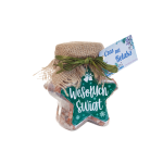 Himalajska sól do kąpieli z kwiatkami lawendy w światecznym opakowaniu w kształcie gwiazdki. 250 g