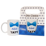 Kubek ceramiczny w ozdobnym opakowaniu z napisem Kubek Taty