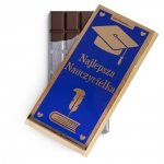Czekolada mleczna w złotym opakowaniu z napisem Najlepsza Nauczycielka