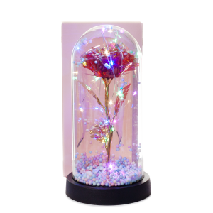 Róża w szkle podświetlana LED