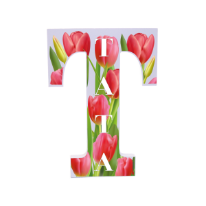 Litera 3d z napisem Tata tulipany 19,5 cm