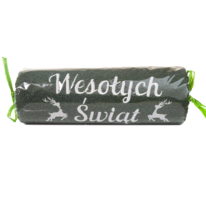 Ręcznik zielony cukierek z haftem WESOŁYCH ŚWIĄT 