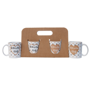 Komplet dwóch kubków w ozdobnym opakowaniu eco Kocham Cię 