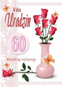 Karnet okolicznościowy z kopertką 'W Dniu 60 Urodzin'