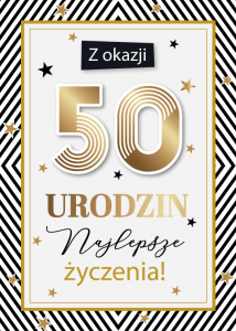Karnet 50 Urodziny  Najlepsze Życzenia