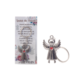 Breloczek do kluczy w ozdobnym opakowaniu - aniołek z serduszkiem Aniołek dla Dziadka