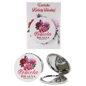Lusterko okrągłe z nadrukiem UV Kobieta idealna . 7.3 cm