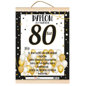 Dyplom za osiągnięcie 80 lat