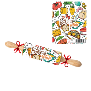 Mini wałek drewniany do ciasta. Babcia gotuje - długość 22 cm 