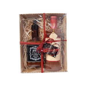 Zestaw prezentowy DLA FACETA ręcznik w kształcie butelki i mydło w płynie 