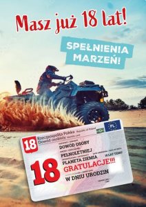 Karnet Masz już 18 lat z dowodem osobistym