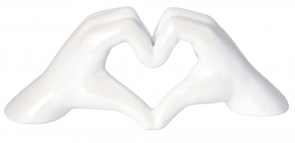 FIGURKA CERAMICZNA DŁONIE BIAŁE PERŁOWE 24x8x10,5 cm