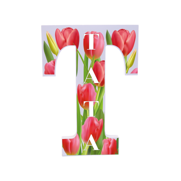 Litera 3d z napisem &quot;Tata&quot; tulipany 19,5 cm