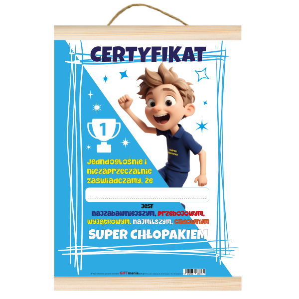 Certyfikat Super Chłopaka .A4