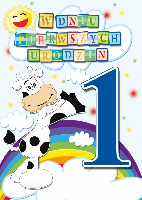 Karnet okolicznościowy z kopertką  'W Dniu 1 Urodzin&quot;
