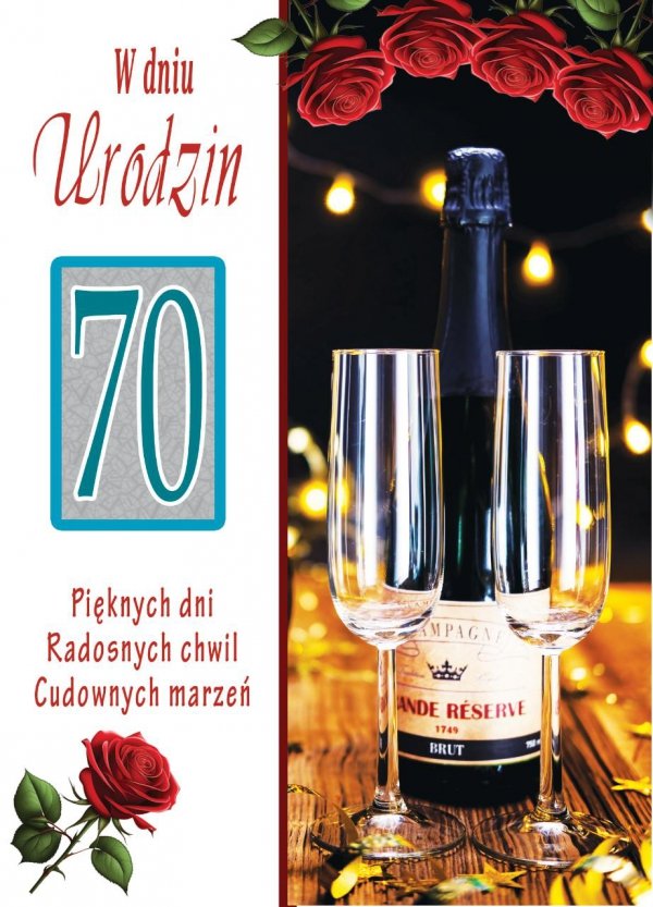 Karnet okolicznościowy z kopertką 'Z okazji 70 Urodzin&quot;'