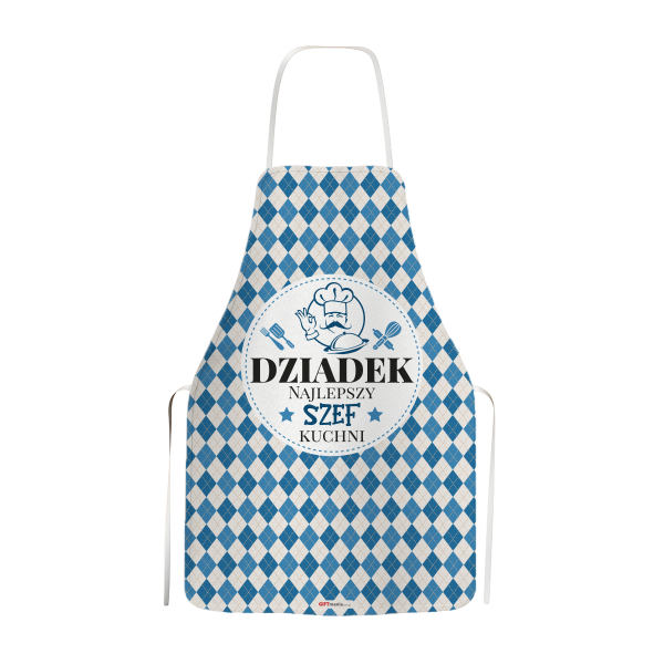 Fartuch kuchenny z napisem &quot;DZIADEK NAJLEPSZY SZEF KUCHNI&quot;