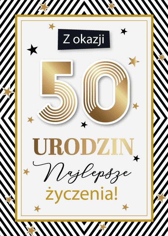 Karnet 50 Urodziny  Najlepsze Życzenia