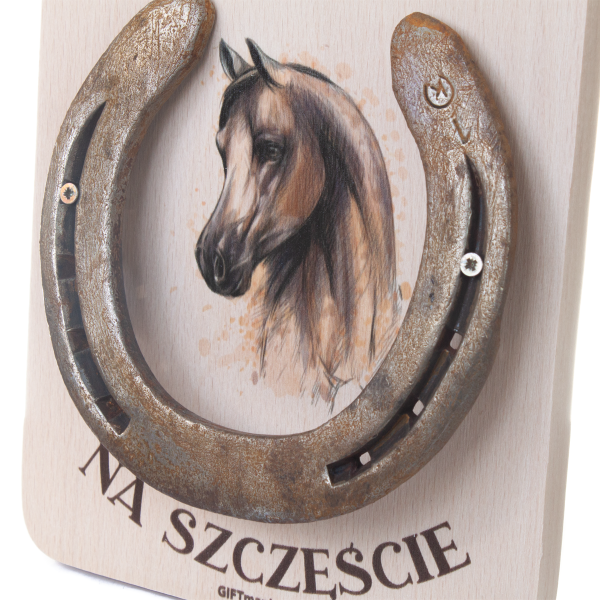 Deska dekoracyjna Na Szczęście z prawdziwą podkową - "30 Urodziny"