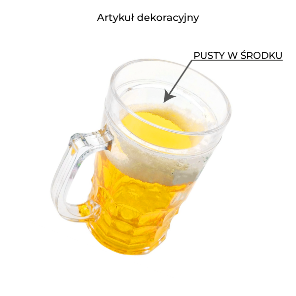 Art. dekoracyjny sztuczny kufel do piwa z napisem " Piwo to moje paliwo  ". Wysokość 15,5 cm