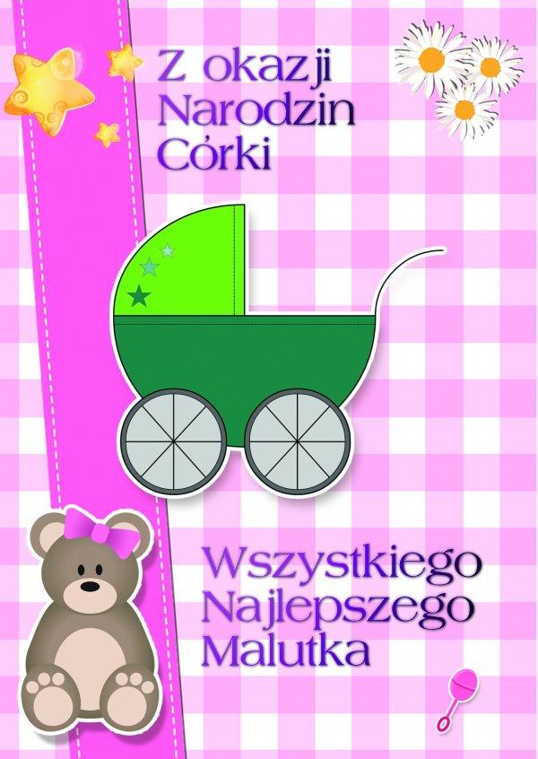 Karnet z kopertą &quot;Z Okazji Narodzin Córki&quot;
