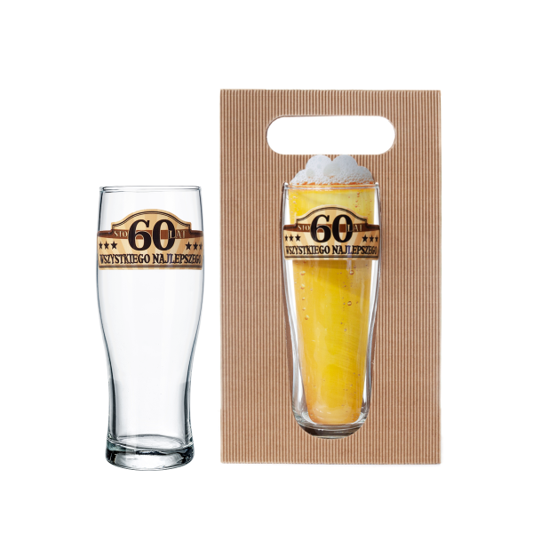 Szklanka do piwa w ozdobnym opakowaniu eco "60 lat", 500 ml