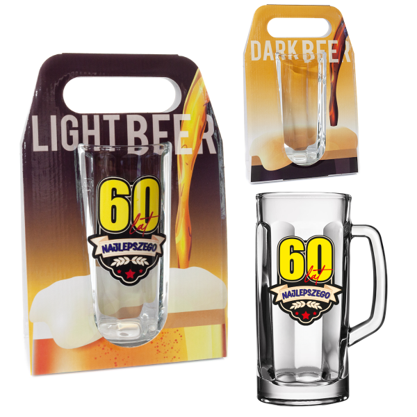 Kufel do piwa "60 lat" w ozdobnym opakowaniu .500ml